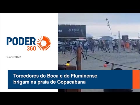 Torcedores do Boca e do Fluminense brigam na praia de Copacabana