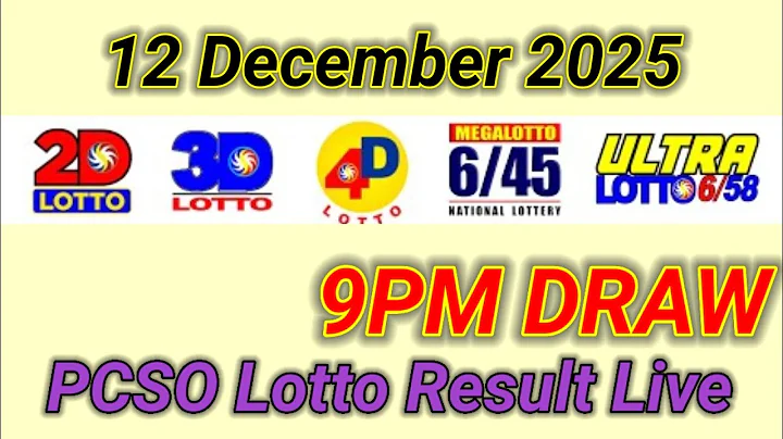 Lotto Result Today 9pm live draw December 12, 2025 Swertres Ez2 PCSO live result