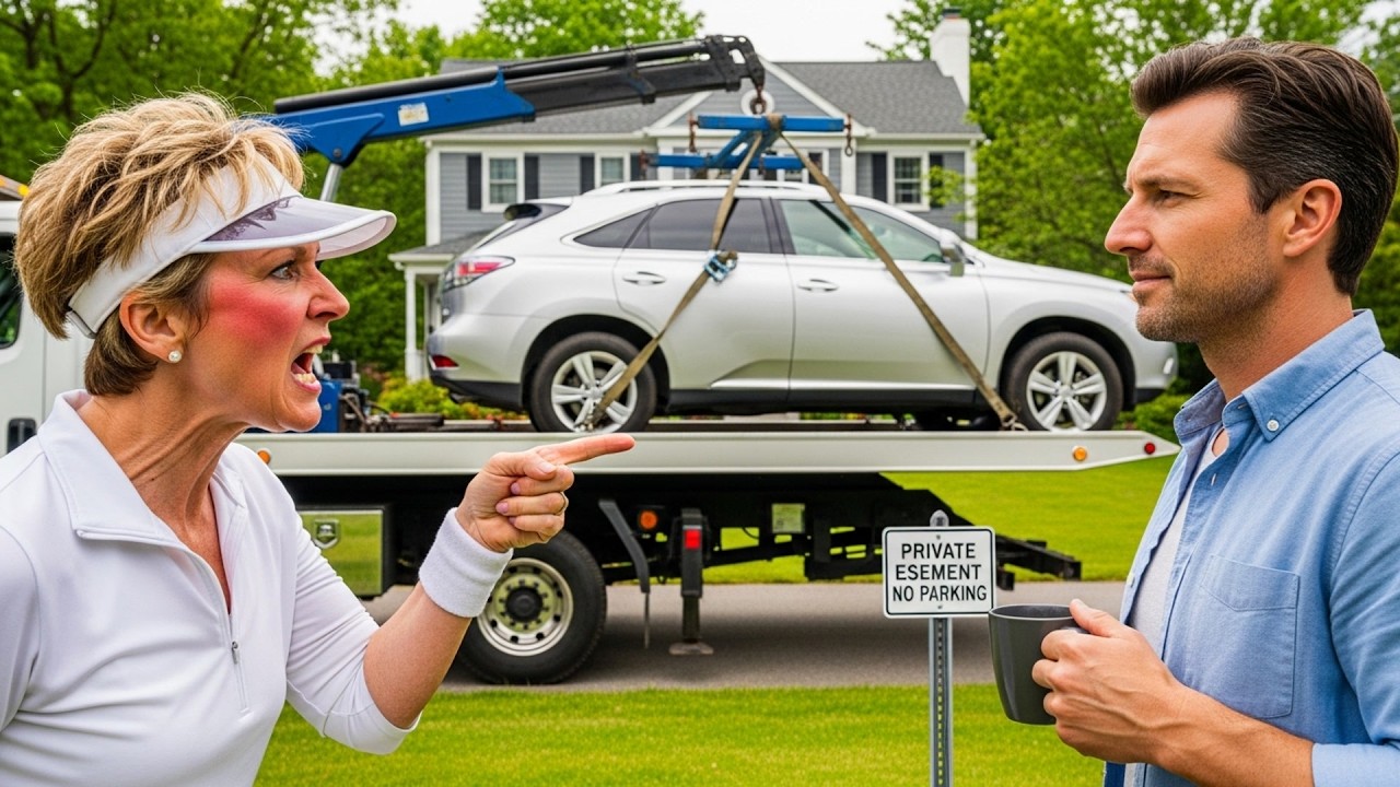 HOA Karen Parked In My Private Easement Daily, I Towed Her Every Time And She Finally Stopped