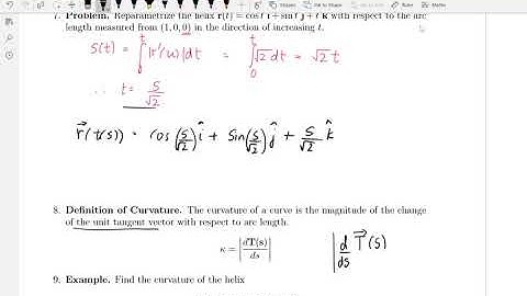 Section 13.3 Arc Length and Curvature: MATH251