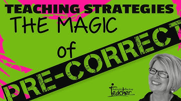 Classroom Management: Pre Correct As A Teaching Strategy