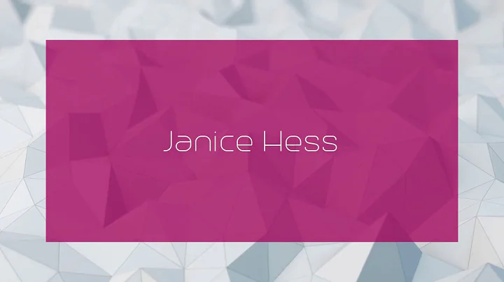 Janice Hess - appearance