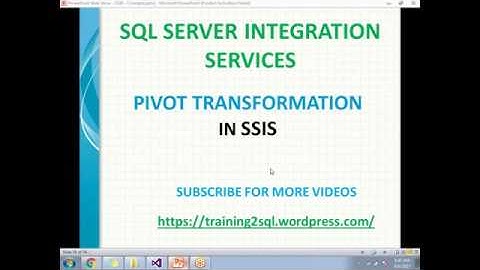 PIVOT TRANSFORMATION IN SSIS | PIVOT IN SSIS