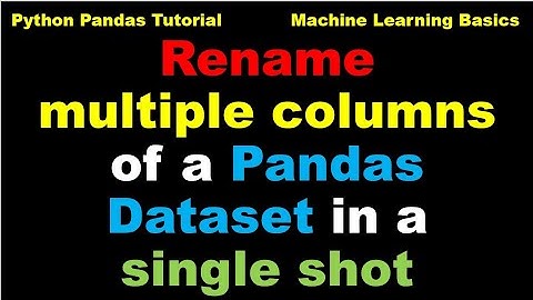 Python Pandas | Rename multiple columns of a Pandas Dataset in a single shot