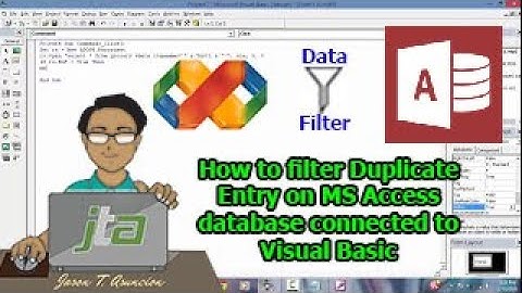 How to filter Duplicate Data Entry on MS Access connected to VB6.