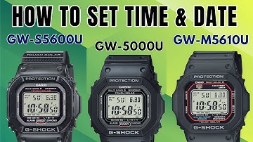 Casio G-Shock Square Time & Date Setting: Casio GWM5610U, GW5000U & GWS5600U module 3495
