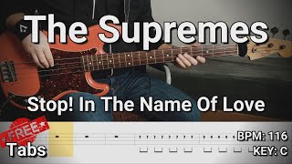 Vignette de la vidéo "The Supremes - Stop! In The Name Of Love (Bass Cover) Tabs"
