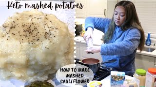 KETO CAULIFLOWER MASHED RECIPE | TASTY KETO + LOW CARB SIDE