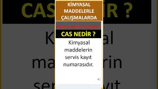 Kimyasal Maddelerle Çalışma Kavramlar, Cas , Igu , Isg, Sağlık Önlemleri