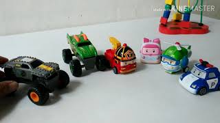 Robocar Poli and friends play dinosaurs game with monster trucks screenshot 4