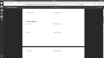 Pre Algebra : Adding and Subtracting Integers