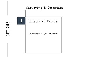 Lecture: Theory of Errors - Types of errors