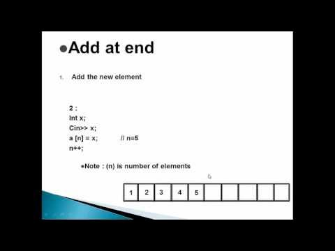 data structuress adding elements to array (add Begin , End and any ...