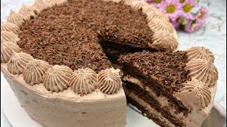 moist Chocolate cake/ delicious chocolate cake with chocolate cream recipe / easy and tasty