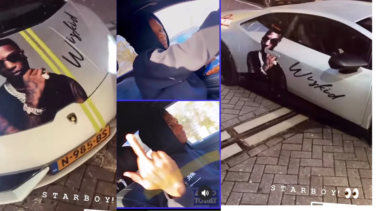 Wizkid Cruise In His New Lamborghini For The First Time On The Street Of London