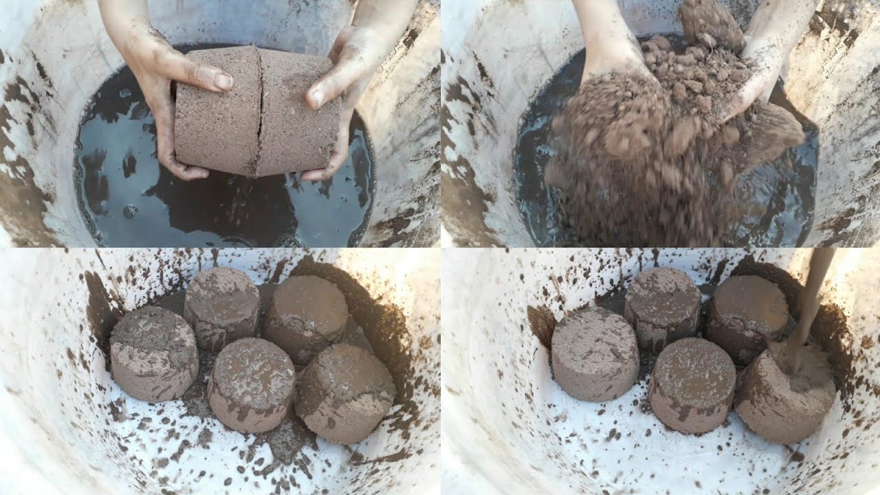 Red dirt dry poured crumbling + water crumbling satisfying video 🤤 💯 help to sleep ♥️mini libi asmr