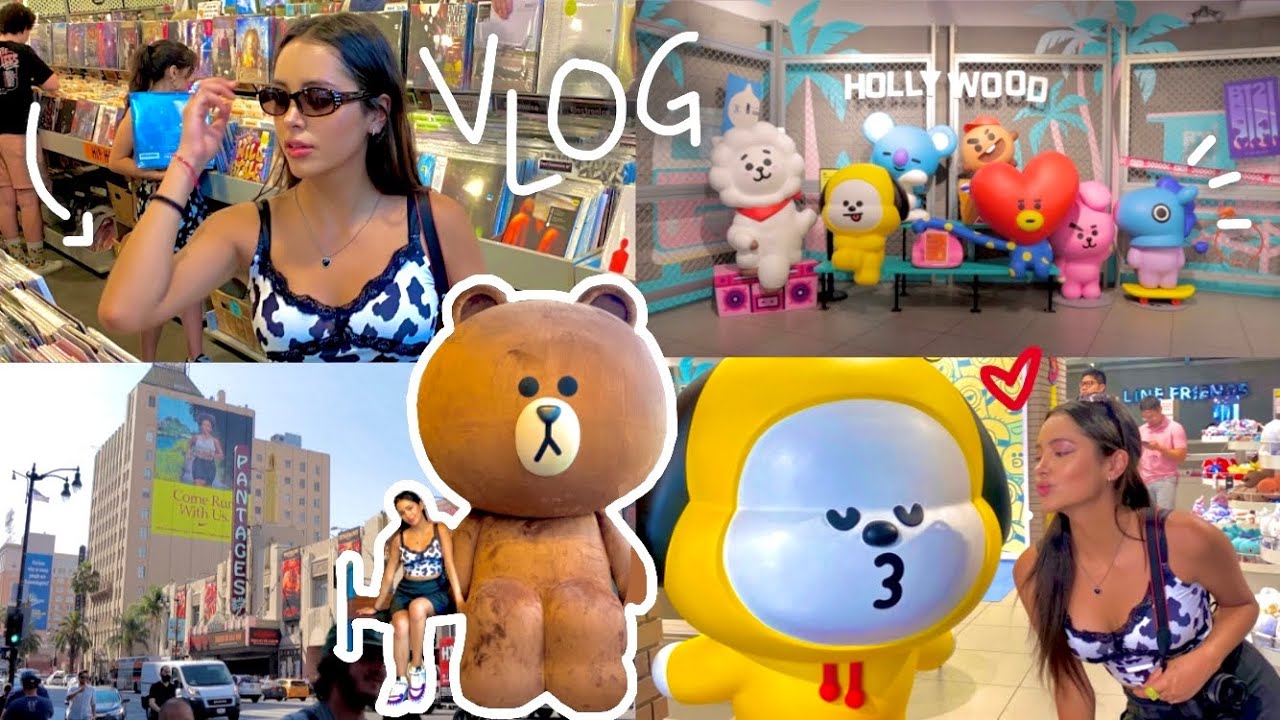 Los Angeles Diaries: BT21 Line Friends Store, Amoeba Music and Hollywood Boulevard uwu (eng sub)