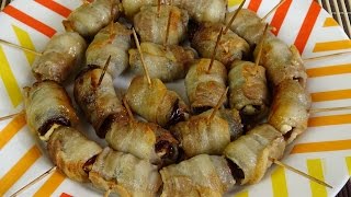 Финики фаршированные брынзой в беконе. Что приготовить на Новый год. Финики фаршированные брынзой в беконе. Что приготовить на Новый год.