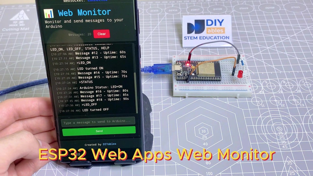ESP32 Web Monitor - Real-Time Serial Debugging with DIYables ESP32 ...