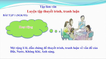 Tiếng Việt 5: TLV: LT thuyết trình tranh luận T2 - Tuần 9