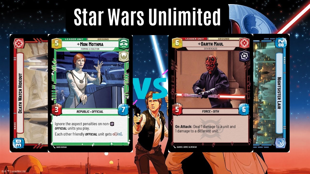Mothma Red vs. Maul (LOF) Force Blue | Star Wars Unlimited Local Gameplay