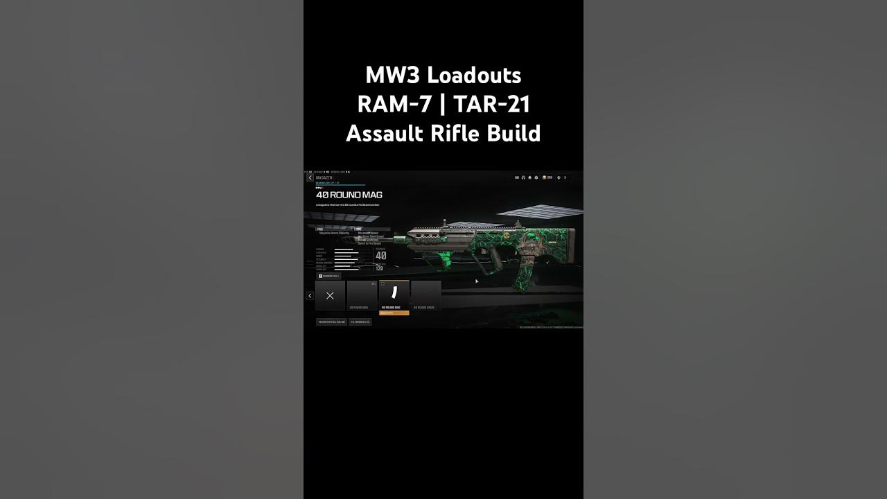 MW3 Loadouts Ram7 TAR21 Assault Rifle Build YouTube