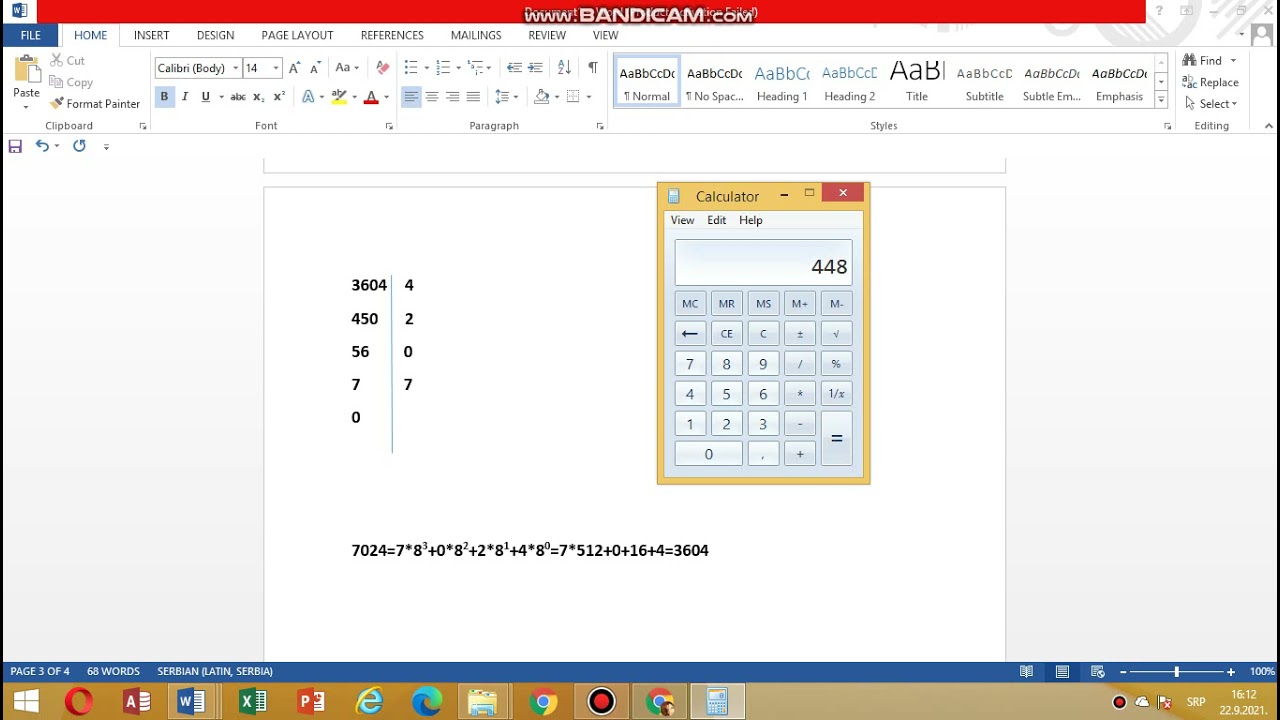 Pretvaranje prirodnog broja iz dekadnog sistema u oktalni i obratno