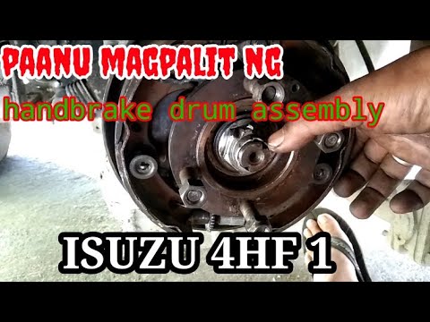 Isuzu 4HF 1 How to replace handbrake drum assembly