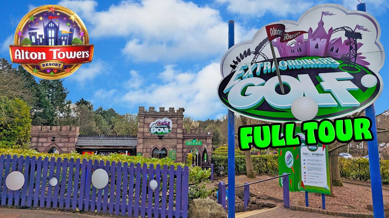 Alton Towers Extraordinary Golf Full Tour | All 18 Themed Holes (April 2025) [4K]