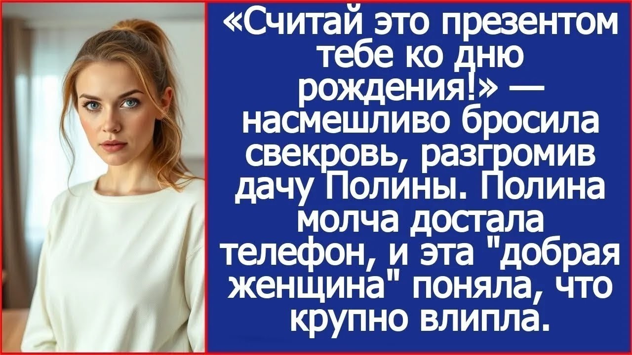 «Считай это презентом тебе ко дню рождения!» — насмешливо бросила свекровь, разгромив дачу Поли