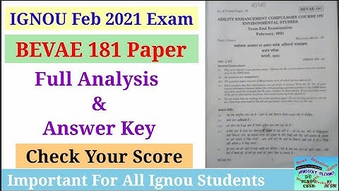 Bevae 181 Environmental Studies Full Question Paper Analysis | Answer Key Feb 2021 Exam