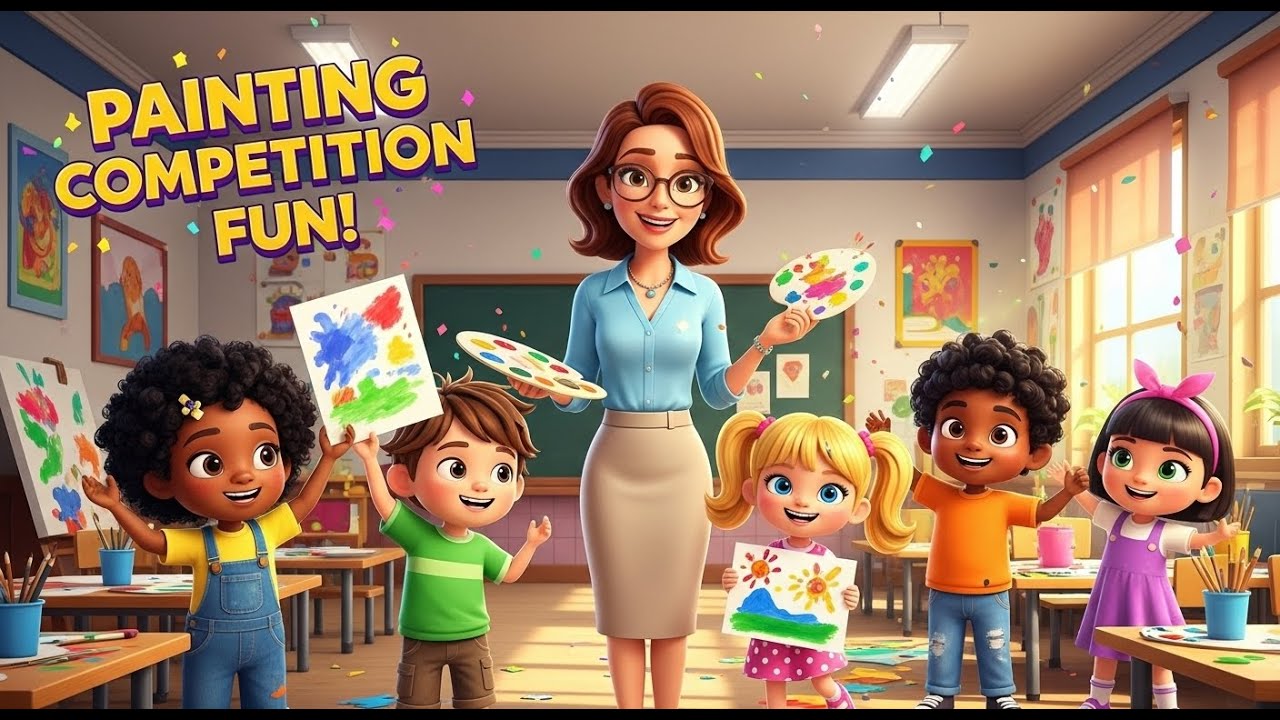 Painting Competition for Kids 🎨 | Fun Poem & Classroom Learning | Babychoochoo Tv