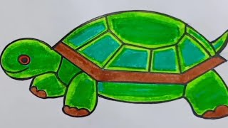 How To Draw Turtle For Kids🐢|| How To Draw Turtle in Easy Way || Turtle Drawing Colour