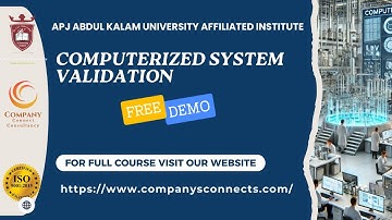 Free Webinar On Computerized System validation (CSV)