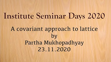 A covariant approach to lattice by Partha Mukhopadhyay