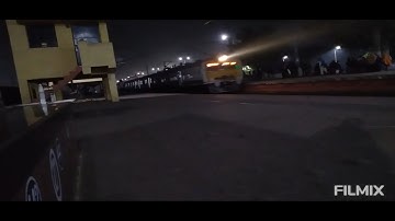 Howrah Barddhaman chord line galloping local arrival and departure at Dankuni with announcement