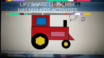 How to draw a tractor/kids easy drawings step by step/ms paint