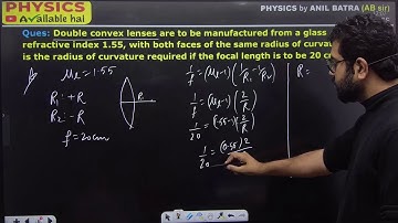 Double convex lenses are to be manufactured from a glass of refractive index 1.55,