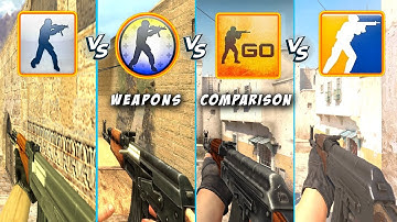 CS 1.6 vs CS Source vs CS GO vs CS 2 - Weapons Comparison