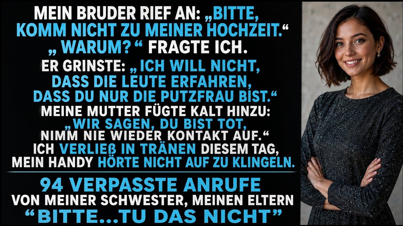 Ich saß mit einer Tasse Kaffee in meiner Küche, als mein Bruder anrief – drei Wochen vor seiner Hochzeit. „Bitte komm nicht“, sagte er. Ich dachte, er scherzt. Doch dann: „Ich möchte nicht, dass...