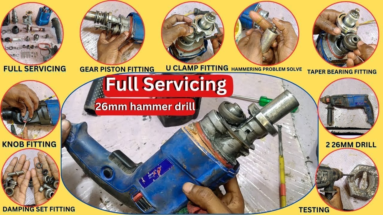 2 26mm hammer drill repair || how to repair 26mm hammer drill - YouTube
