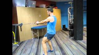 Alternating stepping woodchop