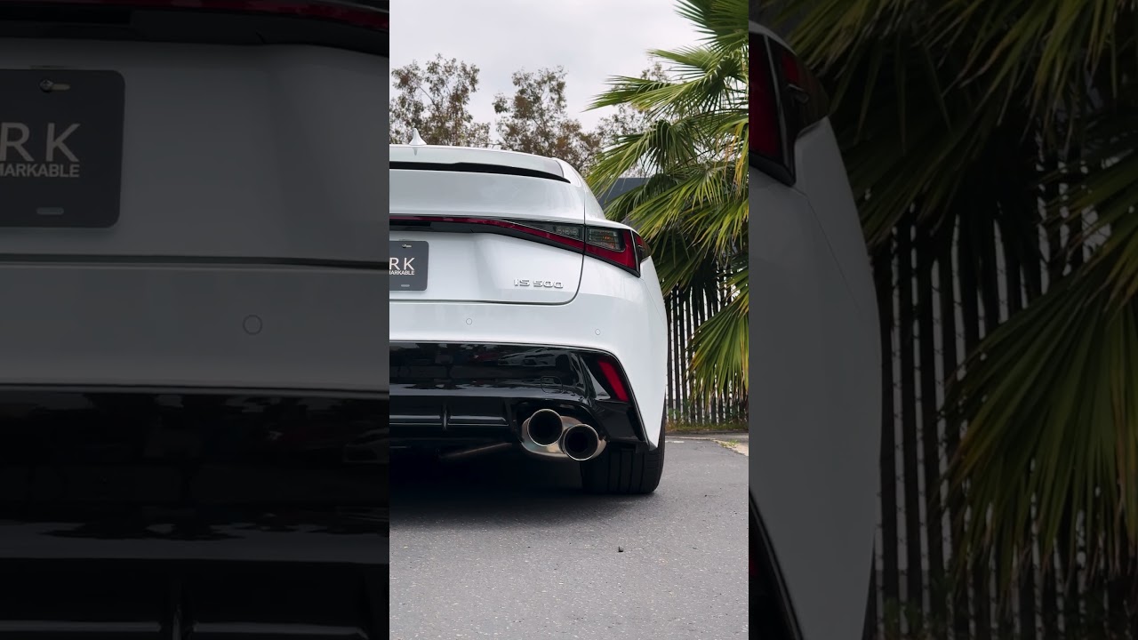 Lexus IS500 non-resonated midpipe paired with muffler axleback exhaust system 