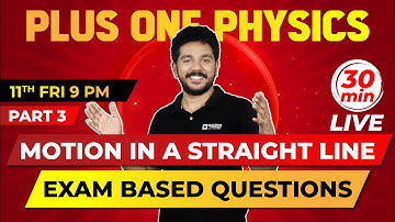 Plus One | Physics | Motion in a Straight Line | Exam Based Questions Part 3 | Exam Winner