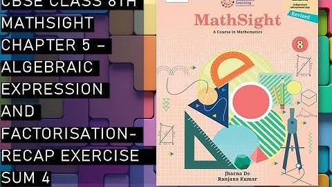 CBSE /Class 8th/Mathsight/Chapter 5- Algebraic Expression And Factorisation/ RecapExercise sum 4