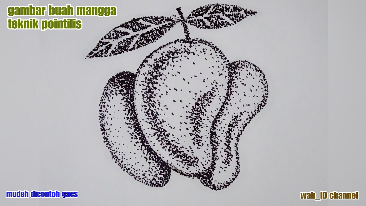 Tutorial Gambar Teknik Pointilis Pointilism Drawing Gambar Buah