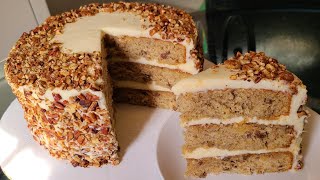 Hummingbird Cake from scratch | A 3layer banana pineapple cake with a sweet cream cheese frosting.