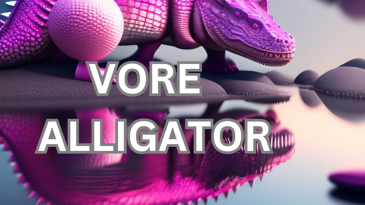 VORE  ALLIGATOR ,DINOSAUR WALKING,CYBERPUNK