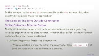 Understanding the Difference Between JavaScript Class Properties Inside vs Outside the Constructor