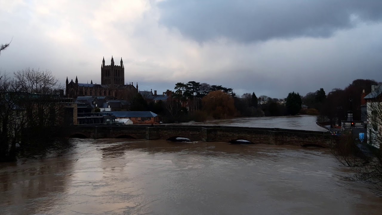 Highest Flooding on the River Wye. Overstreaming in Hereford. YouTube